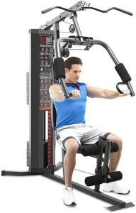 home gym with lat pulldown